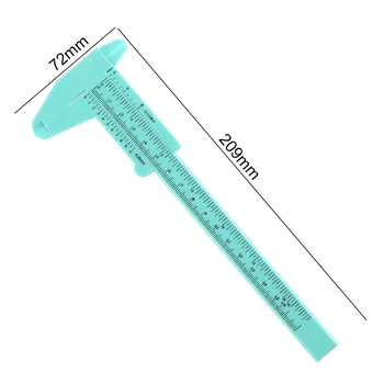 1БР 0-150 мм Двойна линия, Пластмасов штангенциркуль, студентски циферблат, микрометър, измервателна линийка, измерване на дълбочина на вътрешен диаметър