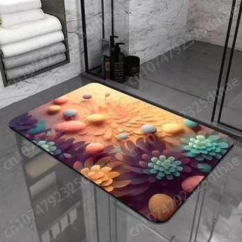 3D Цветна Водоустойчива подложка за пода, Суперпоглощающий килим, Нескользящие постелки за баня, начало декор, Кухня, Спалня, подложка за вход от диатомовой кал