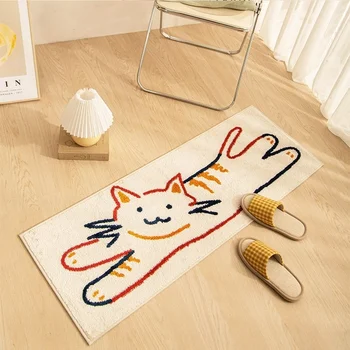 Bedside-Long-Carpet-Cartoon-Pattern-Letter-Cat-Non-slip-Living-Room-Floor-Mat-Water-Absorption-Rugs-Tapetes-De-Sala
