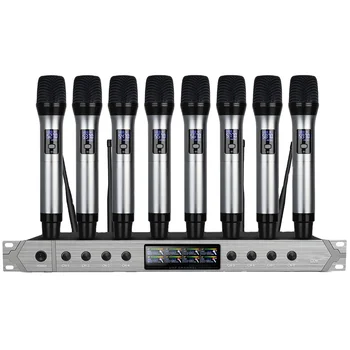 Biner D28 Професионален 8-канален ръчен безжичен UHF микрофон за конферентна зала
