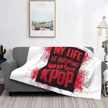 Kpop Life Одеяло за кондициониране на Въздуха Преносими Одеяло за пътуване Kpop Забавна Шега Текст Хумор Корейска поп-музика K Pop Сладък Фэндом