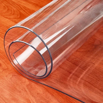 PVC тенис на Мат Стъкло на Тъканта Мека Покривка за маса Прозрачен Водоустойчив изтривалки и почистващи пътеки за дома, хол, Покривки 1.0 mm