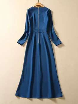 ZZSLUIA Рокли за абитуриентски бал За жените, однотонное Проектно Фин Дълга рокля с дълъг ръкав, Модерни Елегантни рокли-тръби, дамски дрехи