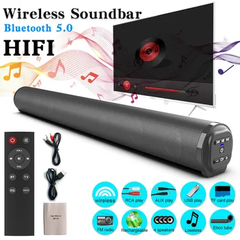Безжична Bluetooth-колона Soundbox, Саундбар, Тонколони за КОМПЮТЪР, телевизор, субуфер, музикален център, Бумбокса с FM TF, USB AUX вход RCA, саундбара