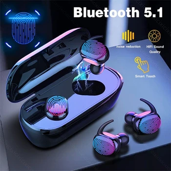 Безжични слушалки Y30, спортни слушалките с шумопотискане за всички смартфони, Музикални слушалки TWS 5.0, съвместима с Bluetooth