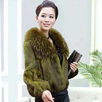 Дамско палто с подплата от естествена кожа заек, Дамски зимни якета, Дамски отложной яка, Модно палто от естествена кожа, Стилни топло яке G535