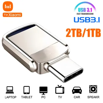 За Xiaomi 1 TB И 2 TB Usb 3,1 Флаш Диск U Дръжка-Метален Диск, флаш-диск, 128 GB, 256 GB USB флаш памет от 128 GB Memory Stick стик