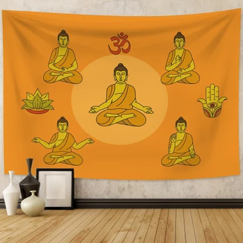 Индийски Гоблен за медитация Буда с 7 Чакри, Стенен Гоблен с Дурманом, Фонова материя, Кошмарен Килим за йога, Бохем начало декор