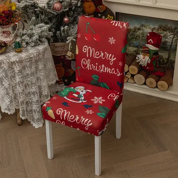 Коледен калъф за стол от ликра за Трапезарията, офиса, Хотела, Дома, Коледна украса, Регулируема калъф за седалка, Protecter 2023