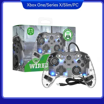 Контролер за осветление XBOX ONE Тънка жичен дръжка PC Игри-контролер от серията Xbox с двойна вибрация, прозрачен