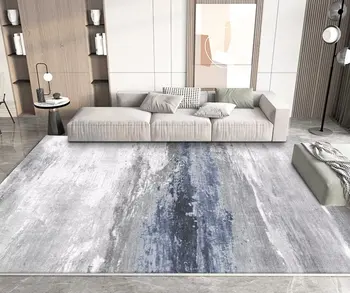 Модерен килим за декорация на дома, абстрактни сиви килими за хол, диван, стол, килим, противоскользящий Декор за спалня, нощни подложка за пода