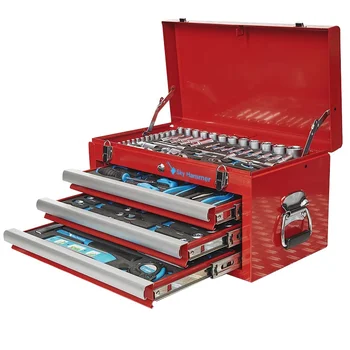 Набор от инструменти за механиката на CR-V от 80 теми с 3 чекмеджета за инструменти, набор от инструменти за ремонт на тежки инструменти