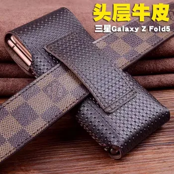 Оригинален Дизайн, Калъф за телефон Samsung Galaxy Z Fold 5 чанта за Носене от естествена Кожа Carcasa за Galaxy Zfold 5 Funda Bag zfold5 на Корпуса