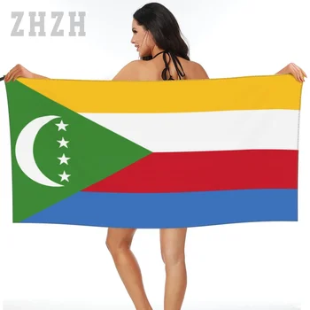 Повече на дизайна на Емблемата на Флага на Коморските острови, кърпи за баня Бързосъхнеща, микрофибър, впитывающая мека вода, Дишаща Плажната Купальная баня