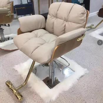 Седло за фризьорски столове AestheticTattoo за грим Козметично Регулируема златна коса стол за красота Козметични шезлонг Мебели за прически
