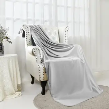 Сиви Летни Охлаждащи Одеяла Меки Топли Фланелен одеяла от Коралов руно Богат на функции За легла, Калъфи За мека мебел Дишащи Покривки за легло